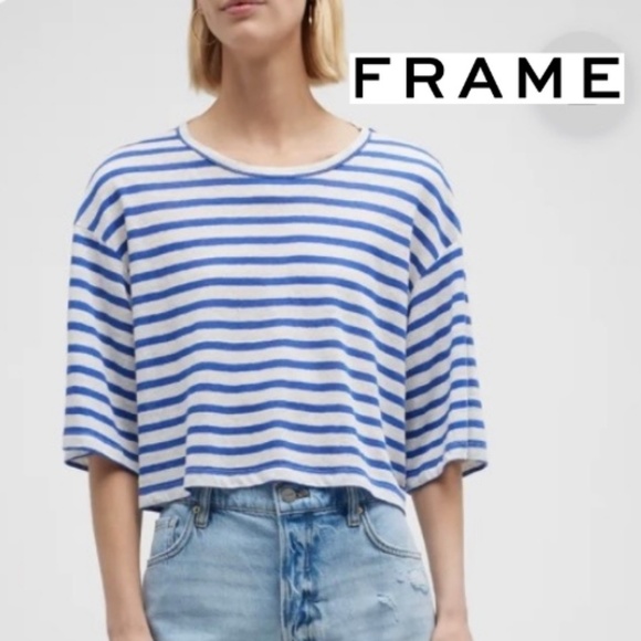 Frame Denim Tops - FRAME sailor stripe crop tee, XS, GL1313